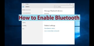 enable bluetooth windows 10