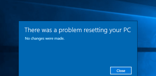 there was a problem resetting your pc