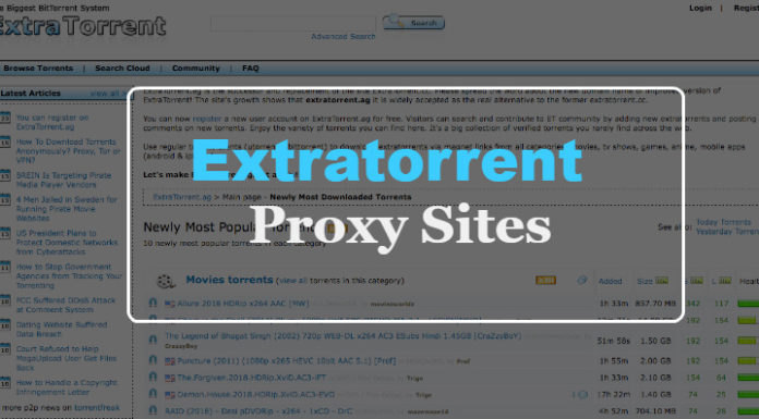 Extratorrent Proxy Sites