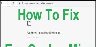 err_cache_miss, Confirm Form Resubmission, Google chrome browser