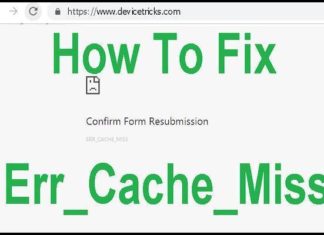 err_cache_miss, Confirm Form Resubmission, Google chrome browser