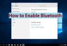 enable bluetooth windows 10