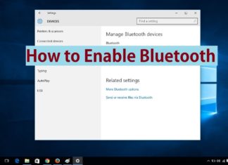 enable bluetooth windows 10