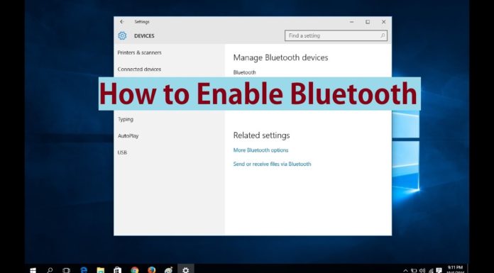 enable bluetooth windows 10