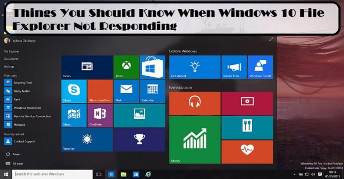 file explorer not responding windows 10