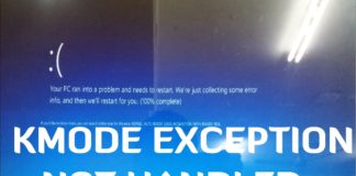 kmode exception not handled, kmode, Blue Screen of Death, BSOD