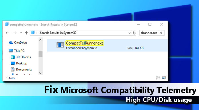 Microsoft compatibility telemetry, Microsoft Compatibility Telemetry high disk