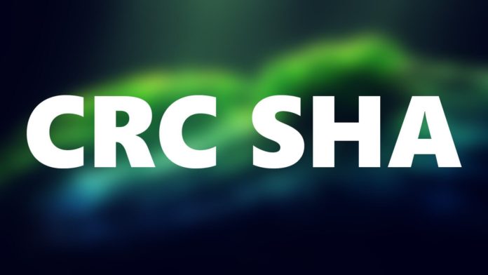 CRC SHA, 7zip, Cyclic Redundancy Check